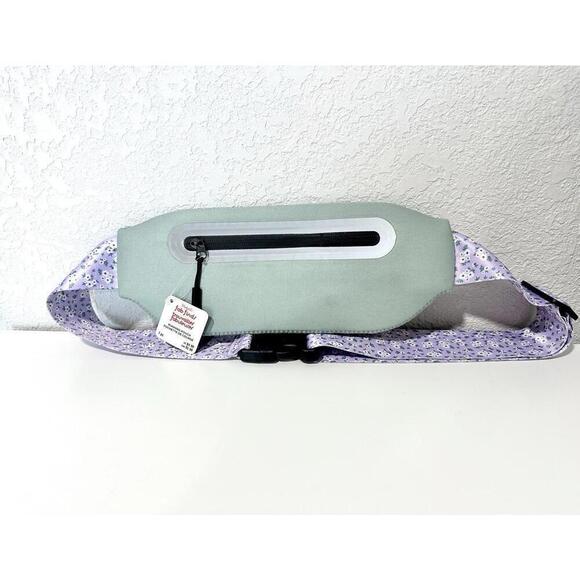 Handbags - NWT fab finds Running Pouch Fanny PackLight Blue Purple Floral Zip Pocket Buckle